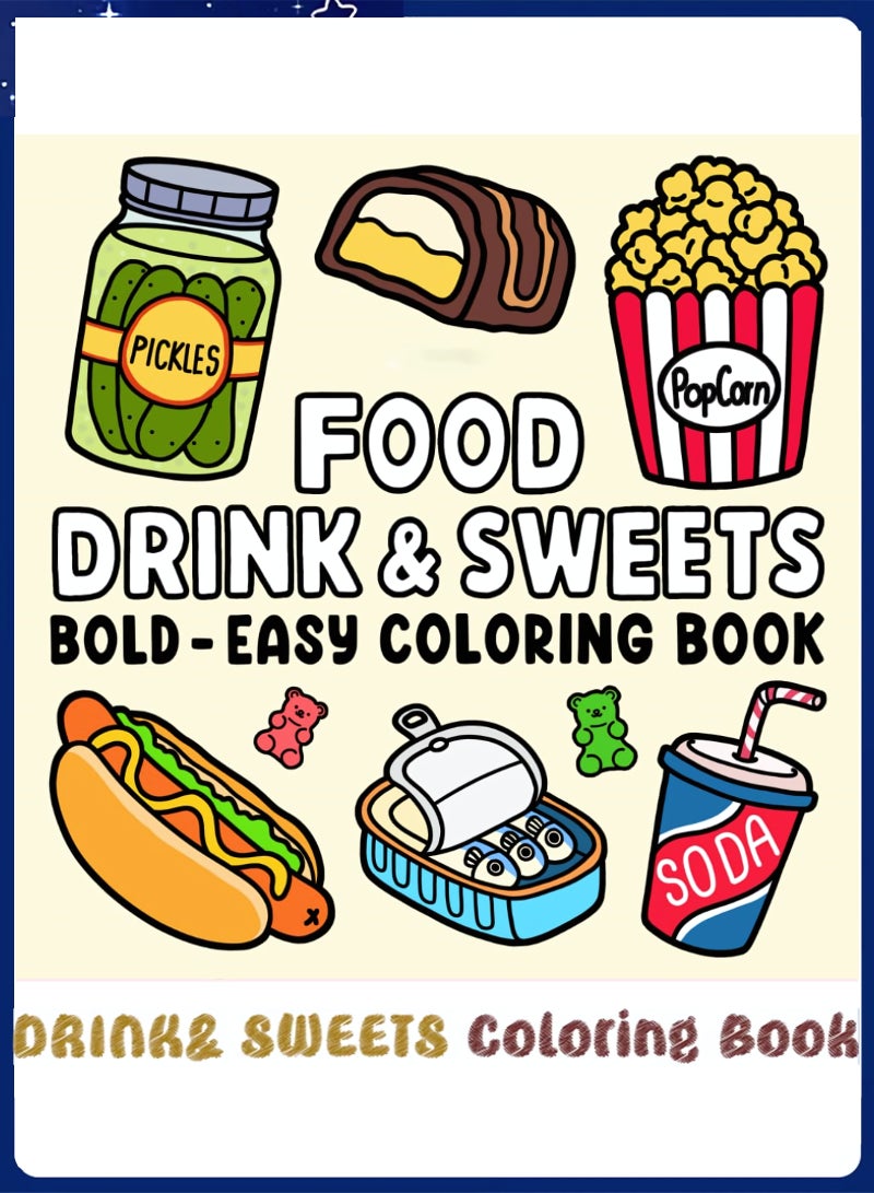 Coloring Book for Adults & Teens, Drink & Sweets: Cute & Cozy Daily Relaxation Activity with Whimsical Illustrations, Relaxing Anti-Anxiety Art Therapy, Perfect for Cozy Spaces & Holiday Gifting - Image 1