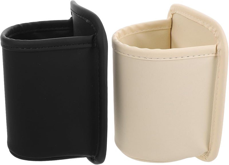 Car Cup Holder Replacement 2pcs with Hook, Vehicle Water Bottle Holder for Car Doors and Backseat, Tumbler Organizer for Travel Mugs and Drinks in Black and Beige - Image 1