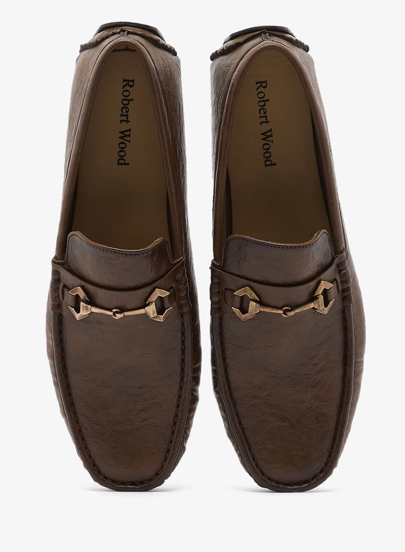 Robert Wood  Distressed Horsebit Driving Loafers for Men | Best Price UAE