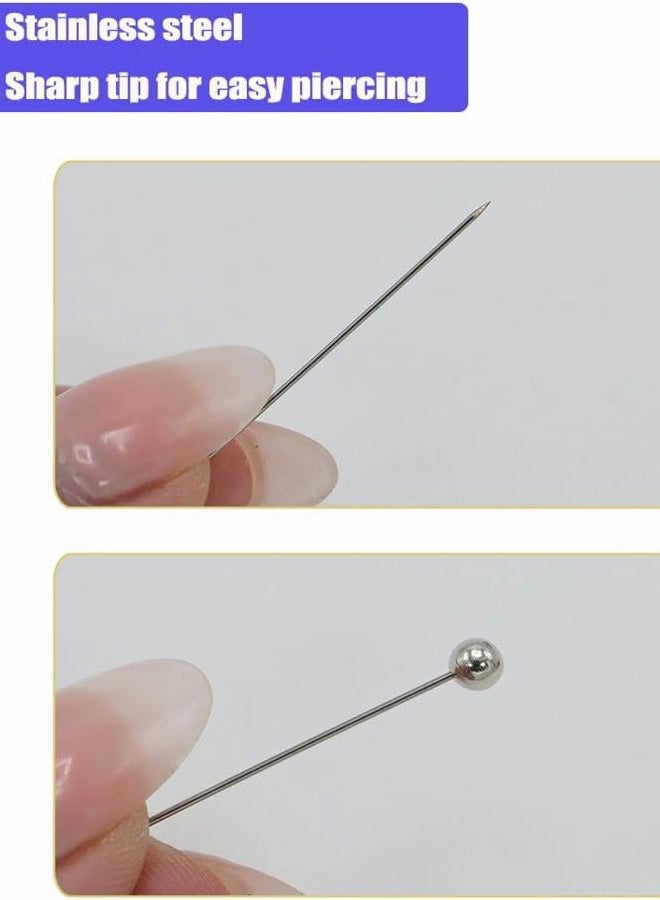 OZXTYO Long Quilting Pins 500 Pcs, 1.75 Inch with Colored Large Heads, Straight Pins for Fabric & Dressmaking - Image 3