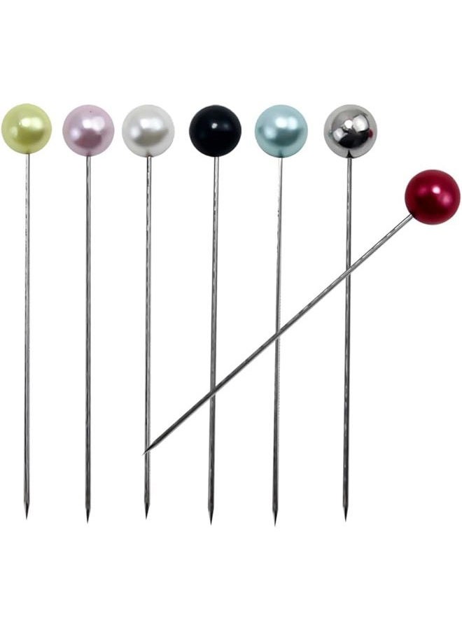 OZXTYO Long Quilting Pins 500 Pcs, 1.75 Inch with Colored Large Heads, Straight Pins for Fabric & Dressmaking - Image 1