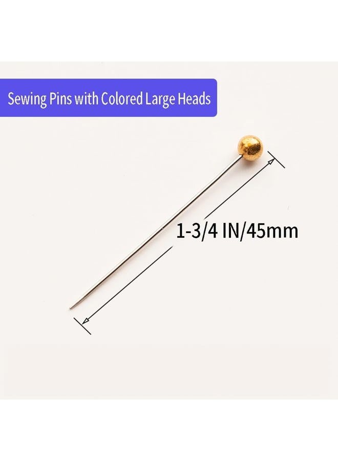 OZXTYO Long Quilting Pins 500 Pcs, 1.75 Inch with Colored Large Heads, Straight Pins for Fabric & Dressmaking - Image 2