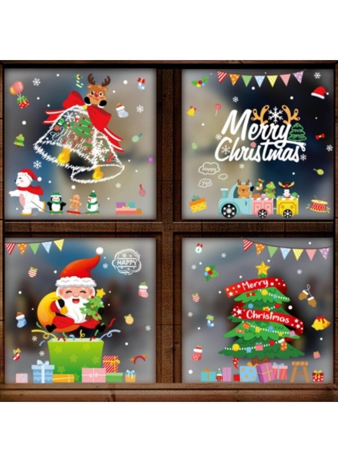 GGEROU Window Stickers for Glass, 6 Sheets Reusable Window Clings Sticker Decoration Santa Claus Reindeer Decals - Image 2
