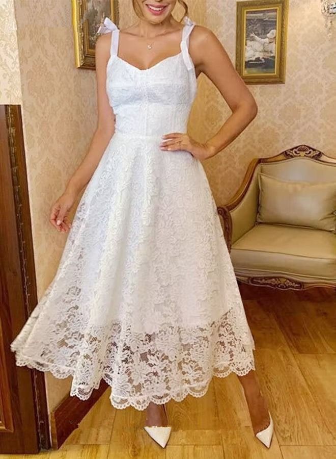 NIBEMINENT New Arrival Lace Suspender Dresses Mesh Elegant Holiday Beach Dress Spaghetti Strap A Line Prom Party Dresses - Image 3