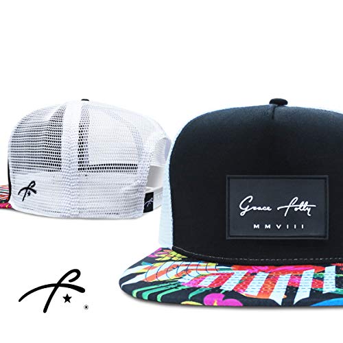 Grace Folly Trucker Hat for Men & Women. Snapback Mesh Caps (US, Alpha, One Size, One Size, Floral) - Image 4