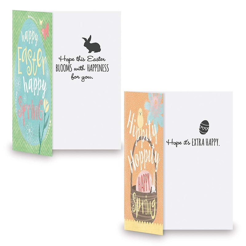 Current Hippity Hoppity Easter Cards- Value Pack of 8 Greeting Cards for Kids & Adults With White Envelopes, 4 Easter Bunny Design Prints, Large 5" x 7" Greetings - Image 4