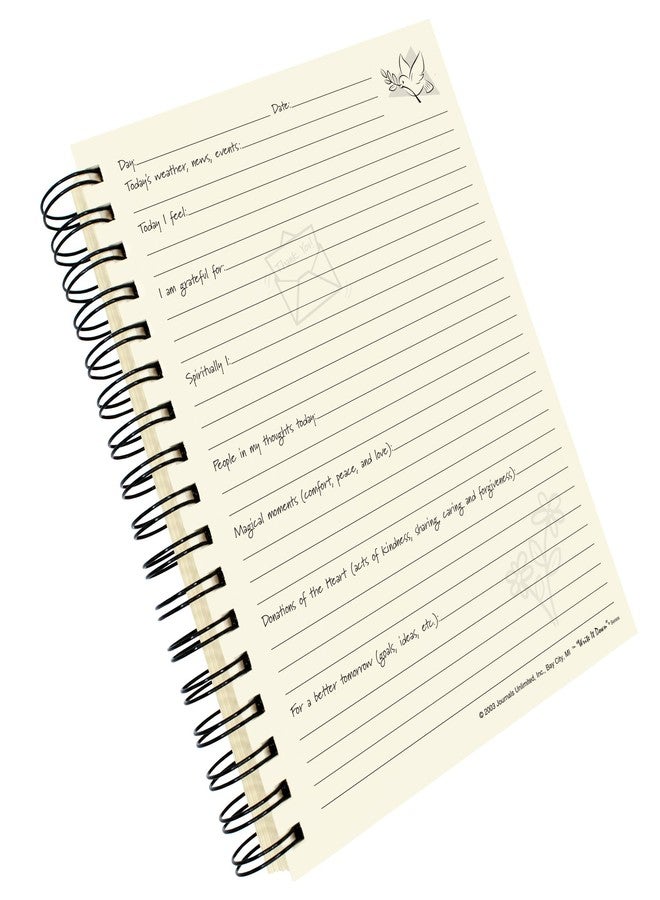 Write it Down series by Journals Unlimited, Guided Journal, Inspirations, A Gratitude Journal, Full-size 7.5"x 9", Blue Hard Cover, Made in USA - Image 4