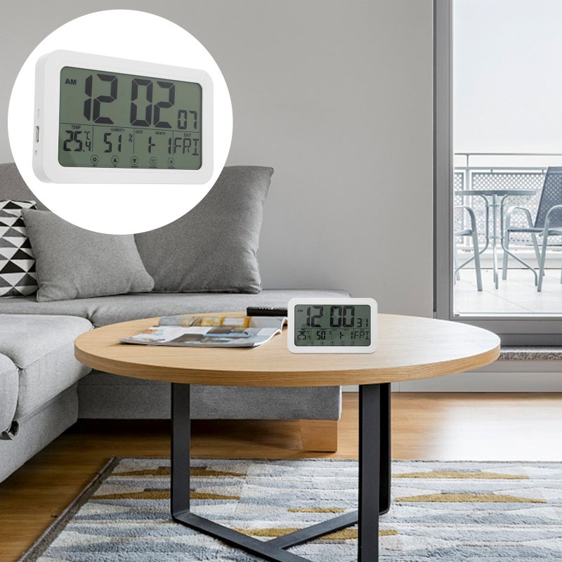 1pc Wall Clock Desktop Mute Electronic Perpetual Calendar Clock - Image 1