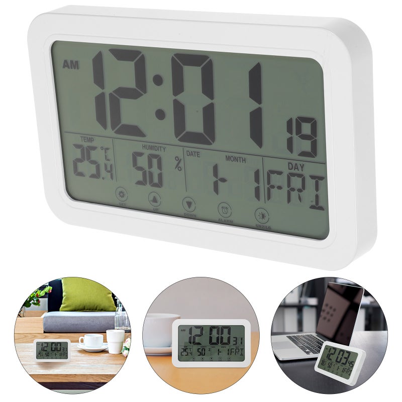 1pc Wall Clock Desktop Mute Electronic Perpetual Calendar Clock - Image 2