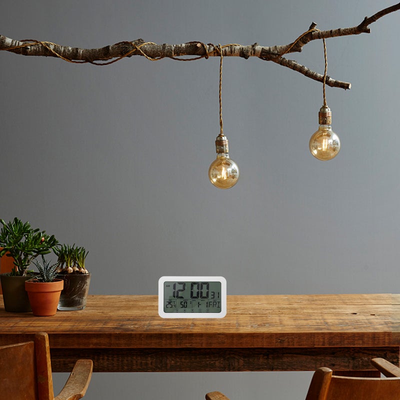 1pc Wall Clock Desktop Mute Electronic Perpetual Calendar Clock - Image 3
