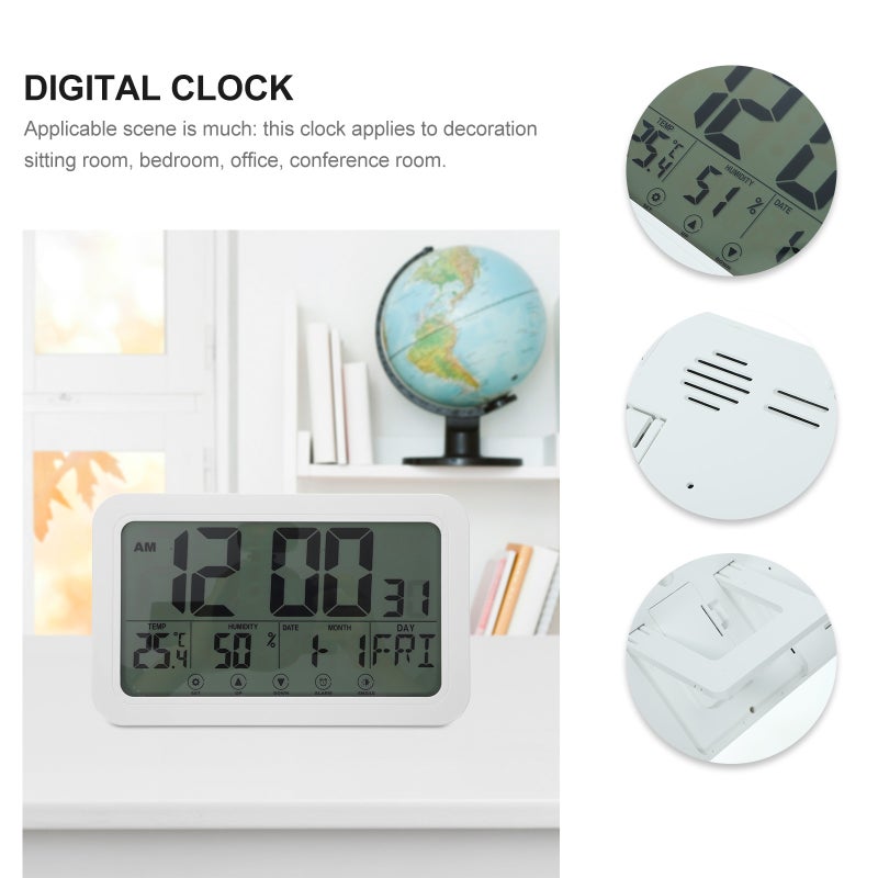 1pc Wall Clock Desktop Mute Electronic Perpetual Calendar Clock - Image 5