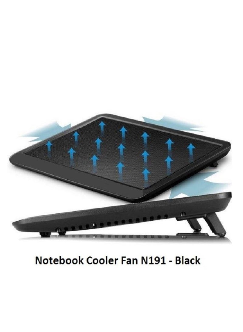 Notebook Cooling  High Performance Super Slim Pad For all Laptop – N191 Black , USB Powered Portable Slim Silent Fan Laptop Cooling Pad with Stand - Image 4