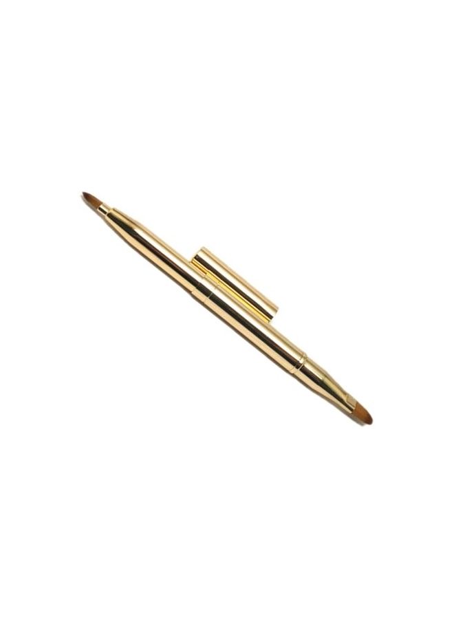 فرشاة شفاه برأسين ذهبي