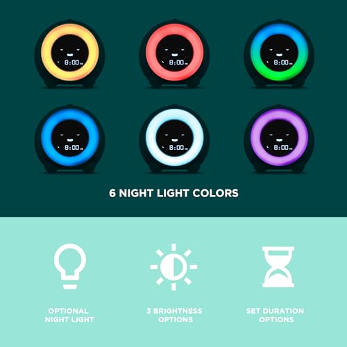 LittleHippo Mella: Kids Alarm Clock, Ready to Rise Children's Sleep Trainer, Night Light, Sound Machine and OK to Wake for Toddlers and Kids - Tropical Teal (Updated 2025) - Image 3