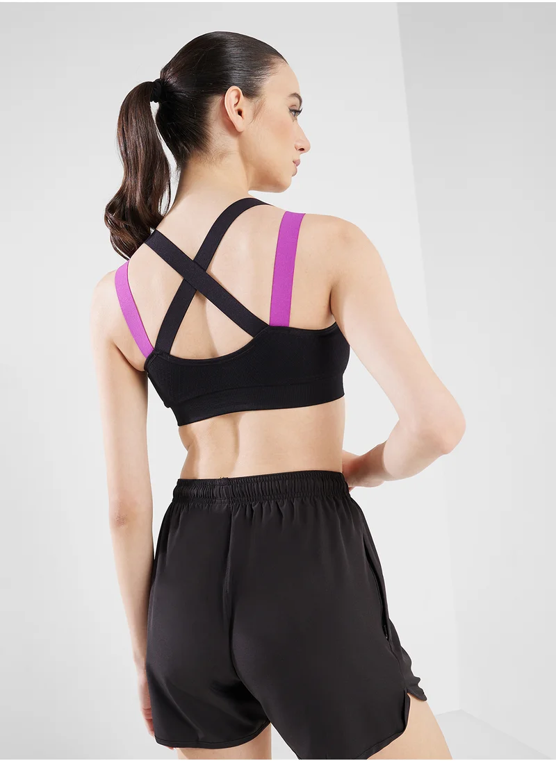 فورورد Medium Support Contrast Band Detail Sports Bra