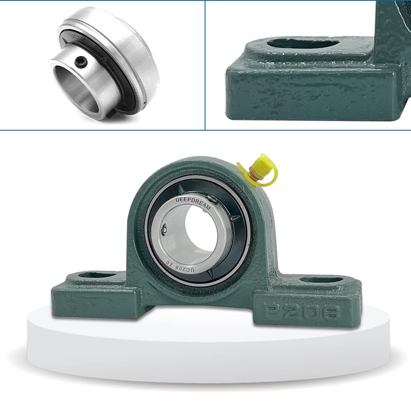 DEEPDREAM 4 Pcs UCP206-20 Pillow Block Bearing 1-1/4" inch Mounted Pillow Block Bearings Chrome Steel Bearings with 1 1/4" Bore Self Alignment - Image 5