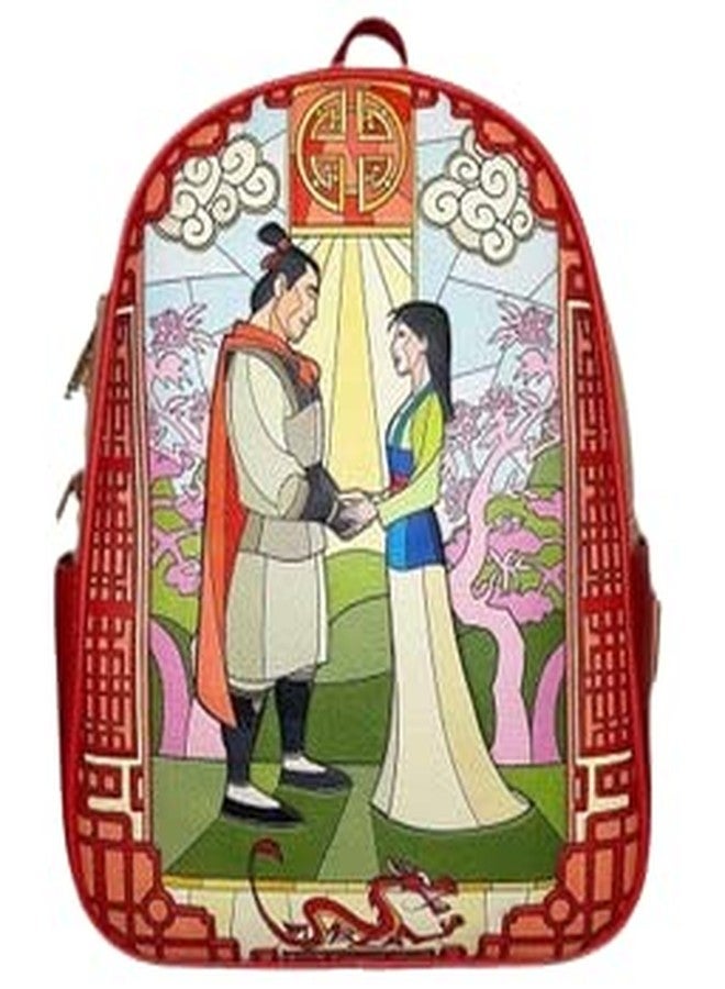 Loungefly Disney Mulan Stained Glass Mini Backpack Double Strap Bag Exclusive - Image 1