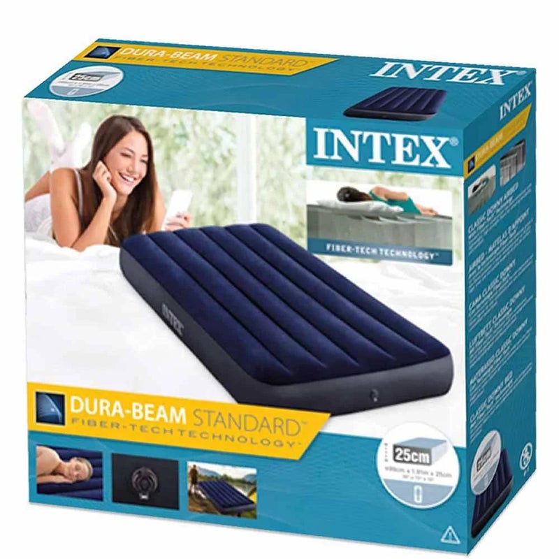Intex Blue Dura-Beam Classic Downy Airbed- 64757