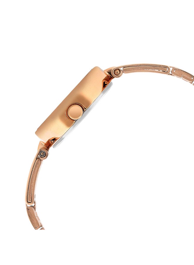 TITAN Ladies Karishma Blue Dial Metal Strap Watch, Rose Gold - Image 4
