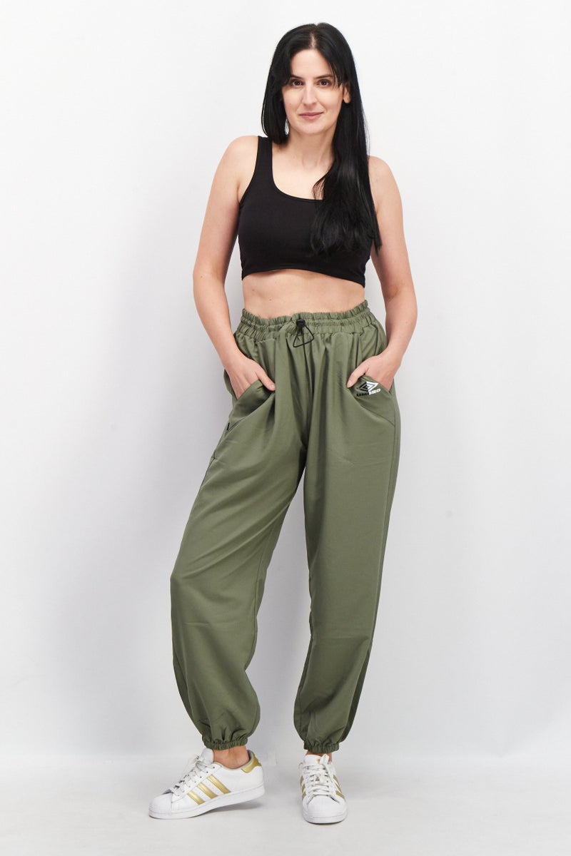 umbro Women Sportswear Fit Drawstring Training Track Pants, Olive - Image 4