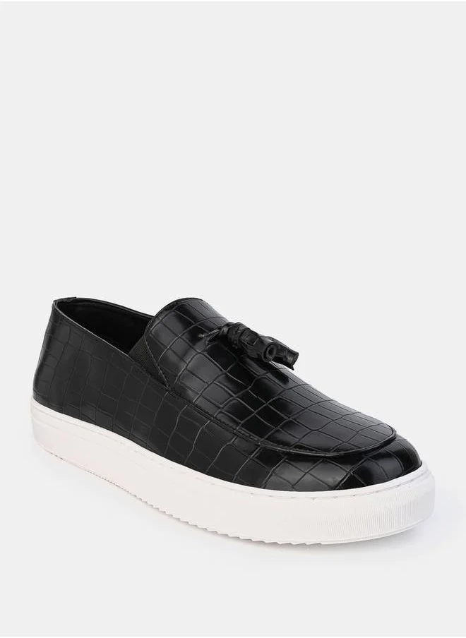 ستايلي Croc Embossed Slip On Loafers