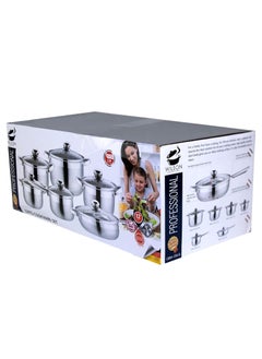 Wilson Stainless Steel 12-Piece Cookware Set - Casserole, Saucepan, Fry Pan Heavy Duty With Stainless Steel Handle Gas, Stove-tops Compatible - pzsku/Z6AAE99324A0D25B9E930Z/45/_/1696606003/702b2d85-afc6-4f32-b738-61d858fb44b5