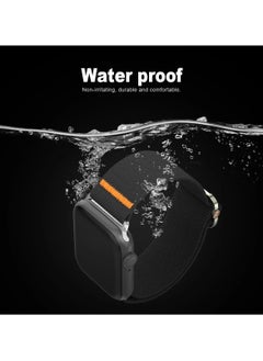 ماركة غير محددة حزام نايلون قابل للتعديل لساعة Apple Watch Series 10/9/8/7/6/5/Ultra 2/Ultra - 49 مم 44 مم 45 مم 42 مم 46 مم مع مشبك معدني (أبيض)  - Image 5