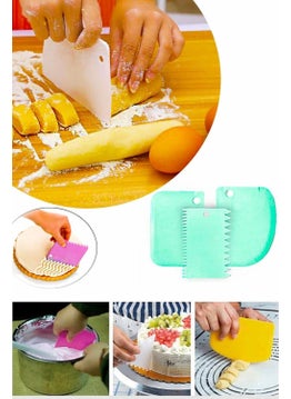 Pastry Dough Shaper Cutter Scraper Decorator Spatula Set 3 Pieces