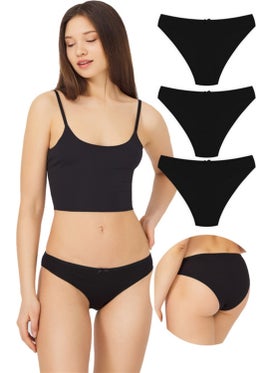 COTTONHILL Basic Cotton Women's Bikini Panties 3 Pack - 3  - Image 1