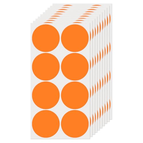 FINDAT Orange Circle Stickers 2 Inch Colored Dot Sticker Vinyl Color Coding Round Labels SelfAdhesive Removable Waterproof Tag for Garage Yard Sale Office Home Inventory 80 PCS - Image 1