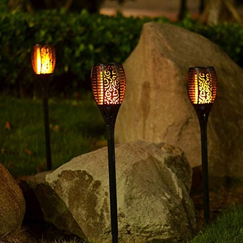 Epyz Solar Mashaal Light Outdoor Waterproof Flickering Flame Torch for Landscape Festival Decoration Lighting Garden Balcony Pathways Auto On/Off [ Pack of 2, Warm Yellow ] - Image 3