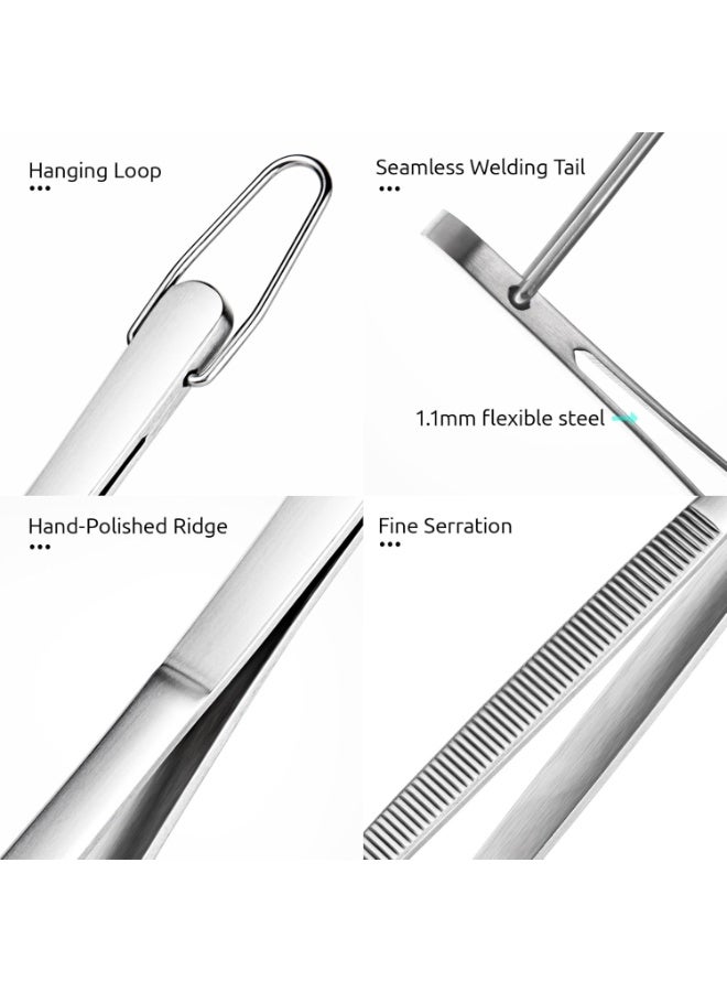 11.8in/30cm Stainless Steel Kitchen Tongs, Food Grade Non-Slip Cooking Tweezers for Steak, BBQ and Serving - Image 5