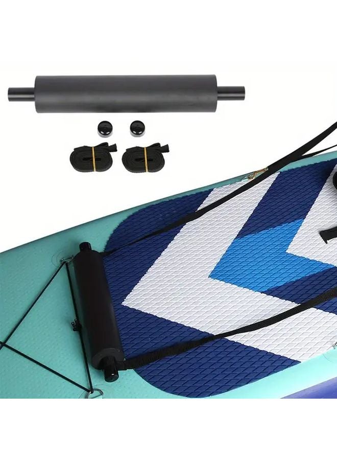 مسند قدم الكاياك العالمي القابل للتعديل أسود - لوح قدم خفيف الوزن للقوارب مزود بحزامين - Image 1