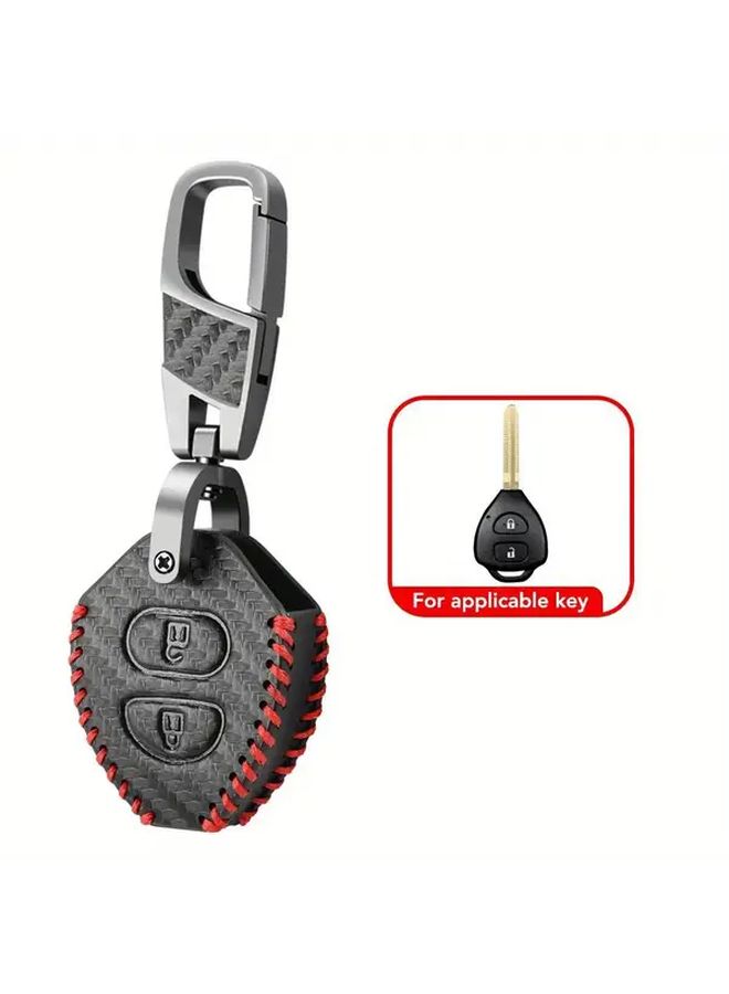 Style 1 PU Leather Key Fob Case Cover For Toyota Models Durable Remote Protector - Image 3