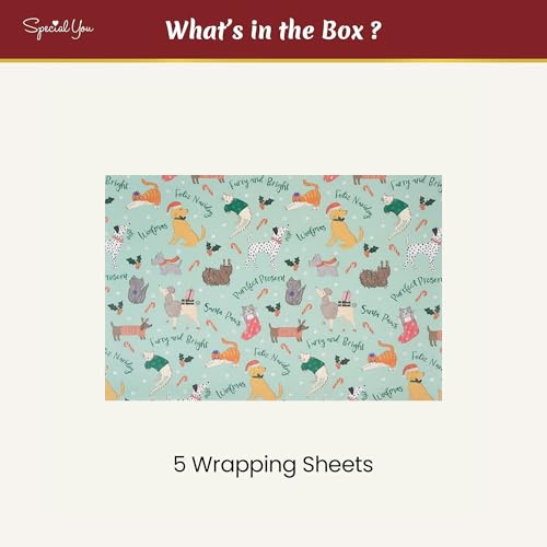 SpecialYou.in SpecialYou® Christmas Decorations with 5 Wrapping Paper for Gift Packing, Gift Wrapper Sheets, Gift Packing Box for Hamper, Gifts Packing Materials - Image 3