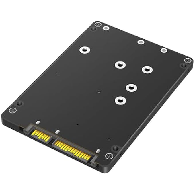 rayihni محول قرص صلب M.2 NGFF MSATA إلى SATA 2 في 1 SSD 2.5 بوصة مع غلاف خارجي بلاستيكي أسود 67x100 مم - Image 1