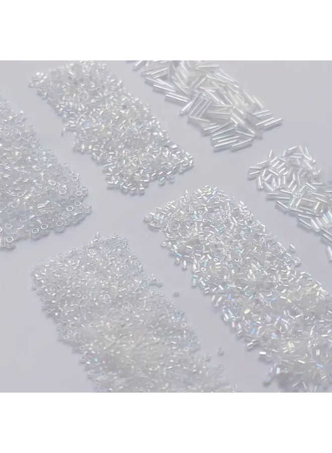 0.35oz Per Bag 4mm Rice Beads Transparent Illusion Series Tube Beads Corner Beads Loose Beads for Handmade DIY Jewelry Making Bracelets Necklaces Earrings Sewing Clothing Shoes Hats Bag Accessories Craft Supplies Beading Projects Large Decorative Beads - Image 1