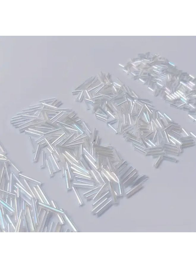 0.35oz Per Bag 4mm Rice Beads Transparent Illusion Series Tube Beads Corner Beads Loose Beads for Handmade DIY Jewelry Making Bracelets Necklaces Earrings Sewing Clothing Shoes Hats Bag Accessories Craft Supplies Beading Projects Large Decorative Beads - Image 2