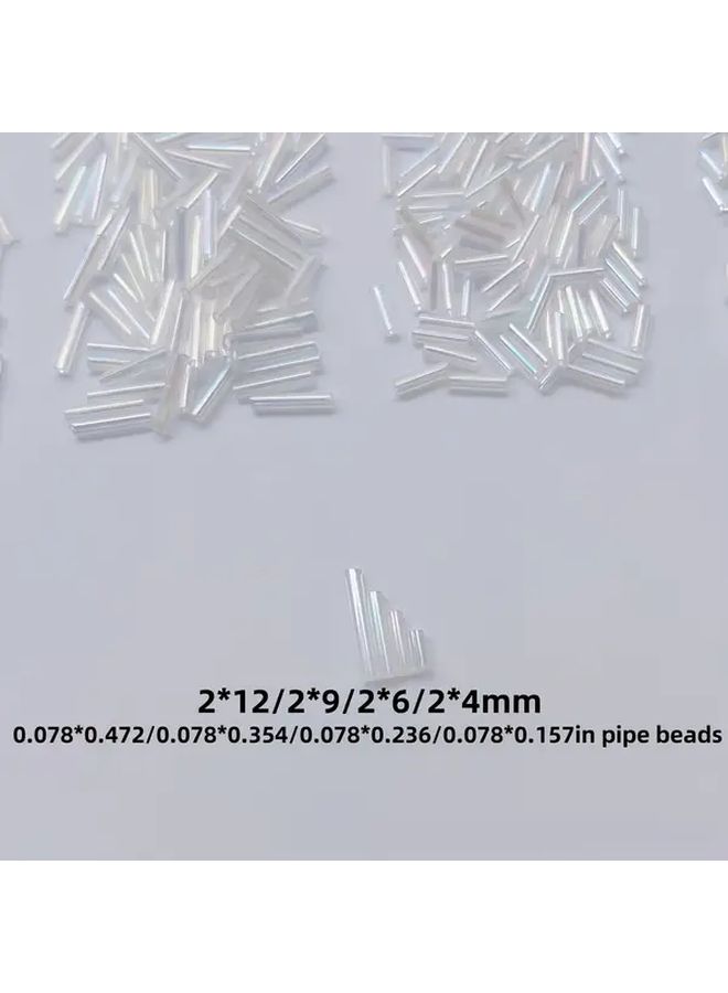 0.35oz Per Bag 4mm Rice Beads Transparent Illusion Series Tube Beads Corner Beads Loose Beads for Handmade DIY Jewelry Making Bracelets Necklaces Earrings Sewing Clothing Shoes Hats Bag Accessories Craft Supplies Beading Projects Large Decorative Beads - Image 5