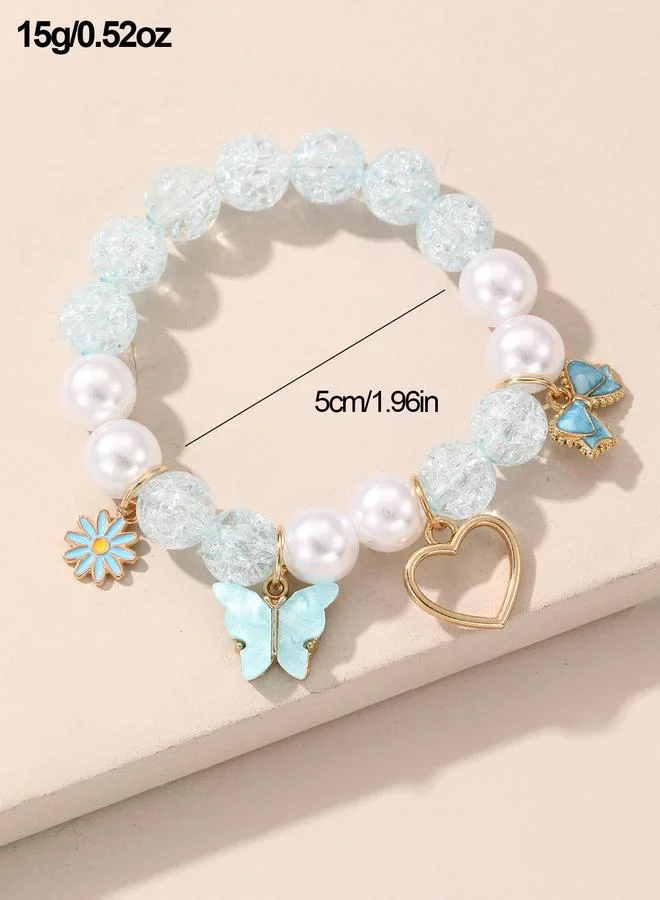 Take Two  Girls Multi-Color Charm Beaded Bracelet with Multi-Charms for Women | Best Price UAE