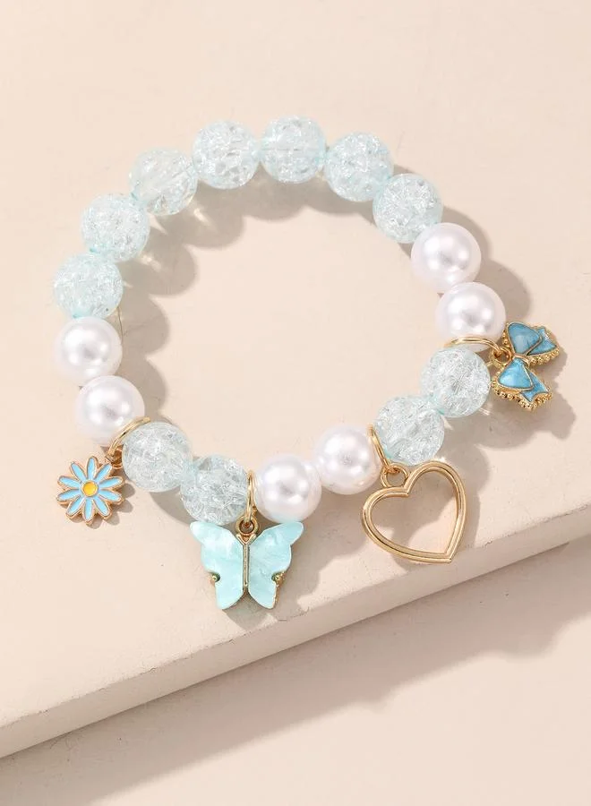 Take Two  Girls Multi-Color Charm Beaded Bracelet with Multi-Charms for Women | Best Price UAE