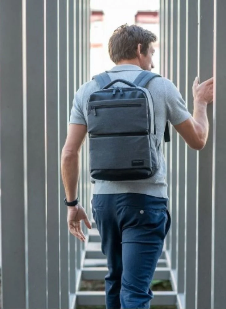 هيدجرين حقيبة من هيدجرين البلجيكي شنط كتف وظهر بخاصية الحماية من السرقة (RFID)  حجم 15.6 بوصة لون رمادي