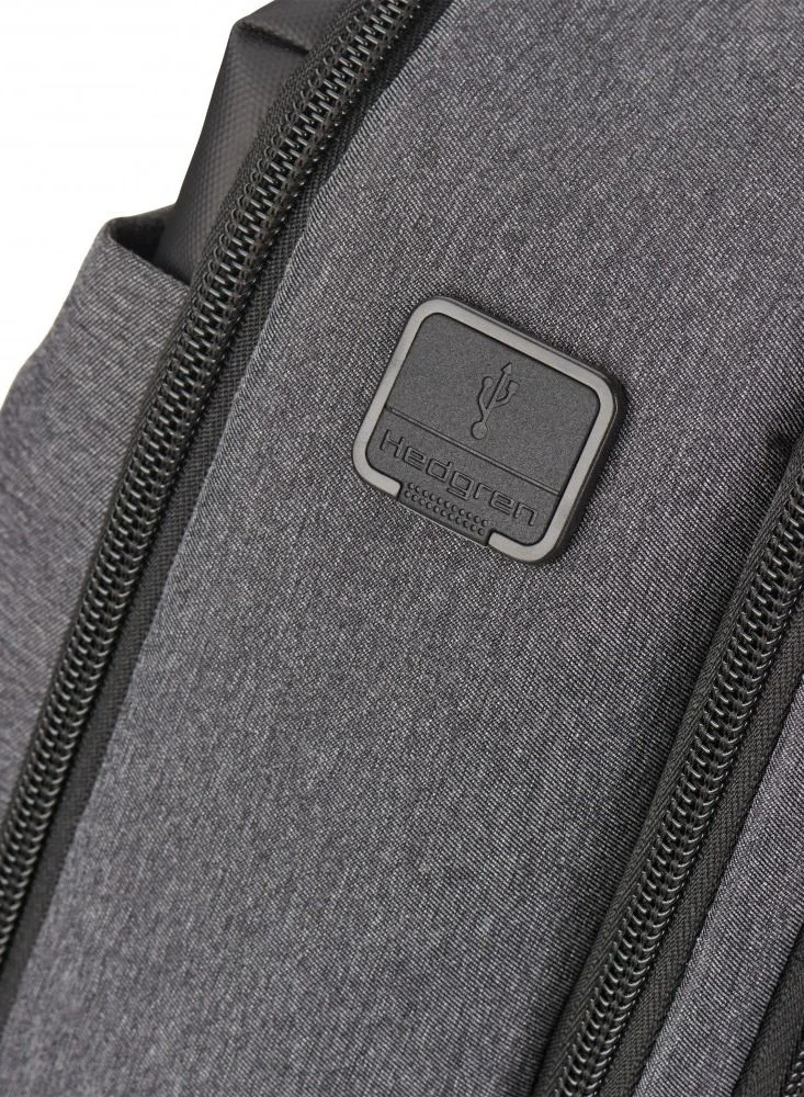 هيدجرين حقيبة من هيدجرين البلجيكي شنط كتف وظهر بخاصية الحماية من السرقة (RFID)  حجم 15.6 بوصة لون رمادي