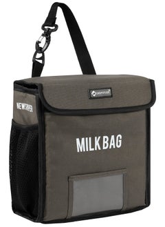 Shopoflux SHOPOFLUX Milk Bag for Door Hanging | Insulated and Waterproof Door Hanging Bag for Milk Sachets and Bottles Storage with Pocket for Notes and News Paper (Grey)  - Image 1