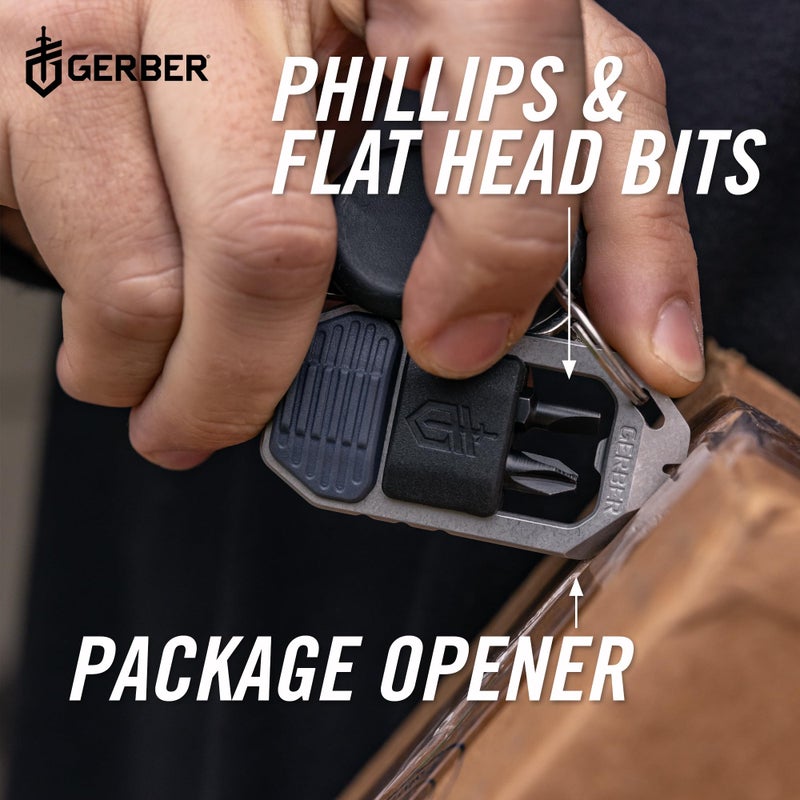 Gerber Gear Driver Keychain 5-in-1 Multitool, Clips to Pocket or Keychain with Pry Bar, Phillips and Flat Head Screwdriver Bits, and Bottle Opener, Lightweight EDC Gear for Everyday Carry, Urban Blue - Image 4