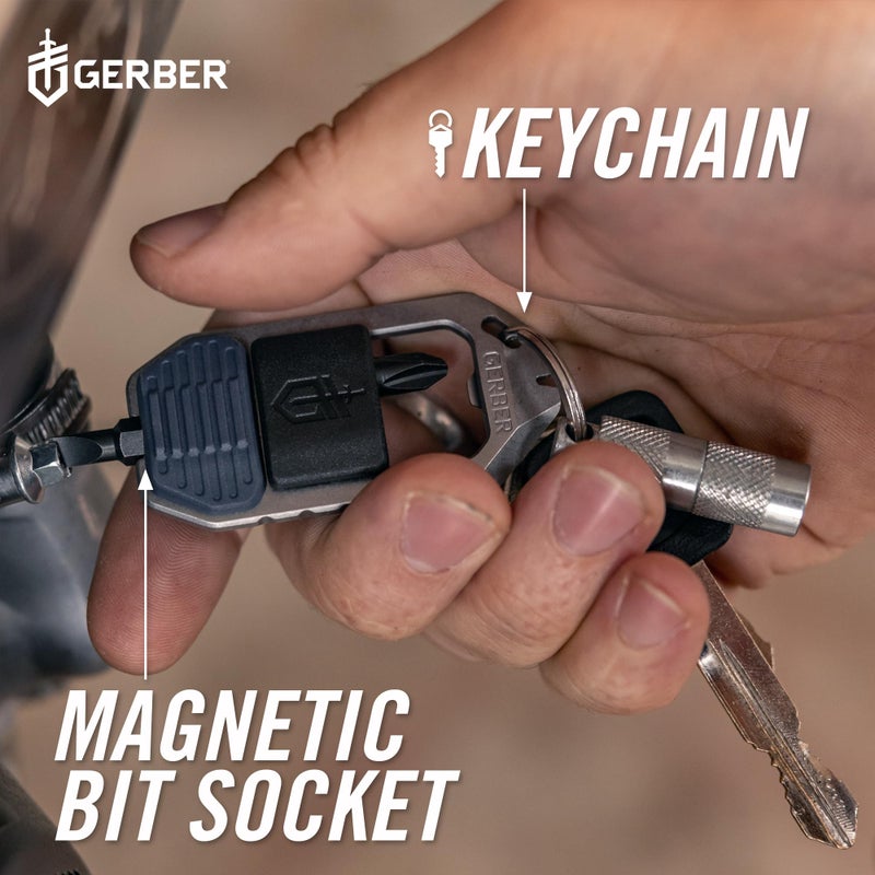 Gerber Gear Driver Keychain 5-in-1 Multitool, Clips to Pocket or Keychain with Pry Bar, Phillips and Flat Head Screwdriver Bits, and Bottle Opener, Lightweight EDC Gear for Everyday Carry, Urban Blue - Image 3