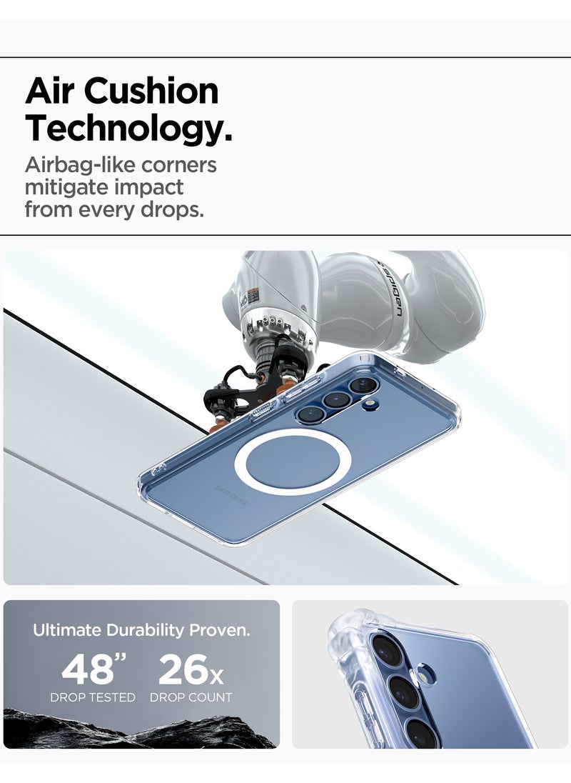 Spigen Ultra Hybrid MagFit for Samsung Galaxy S25 PLUS Case Cover with MagSafe (2025) - Clear White  - Image 4