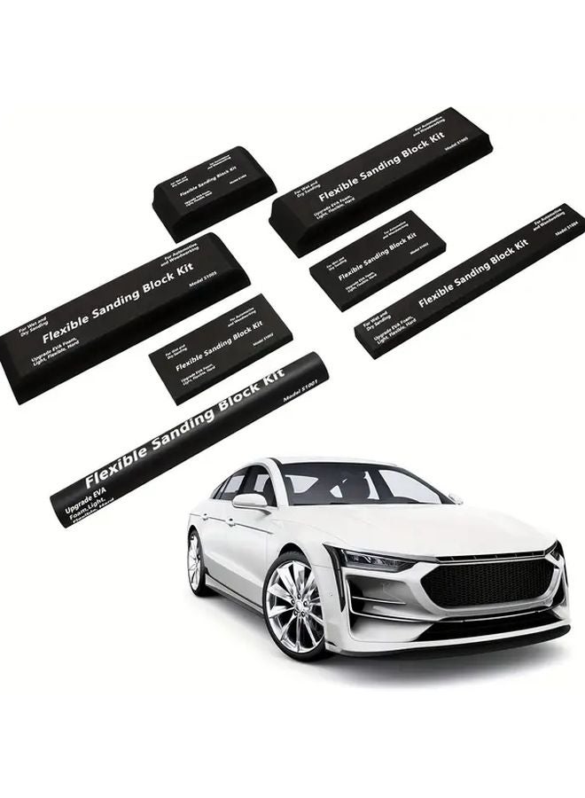 7 قطع مجموعة بلوكات سنفرة من الإيفا لنجارة الخشب وصنفرة معادن هيكل السيارة بالتلميع الرطب والجاف - Image 4