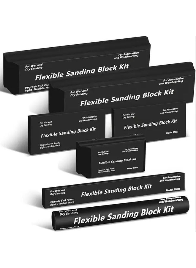 7 قطع مجموعة بلوكات سنفرة من الإيفا لنجارة الخشب وصنفرة معادن هيكل السيارة بالتلميع الرطب والجاف - Image 1