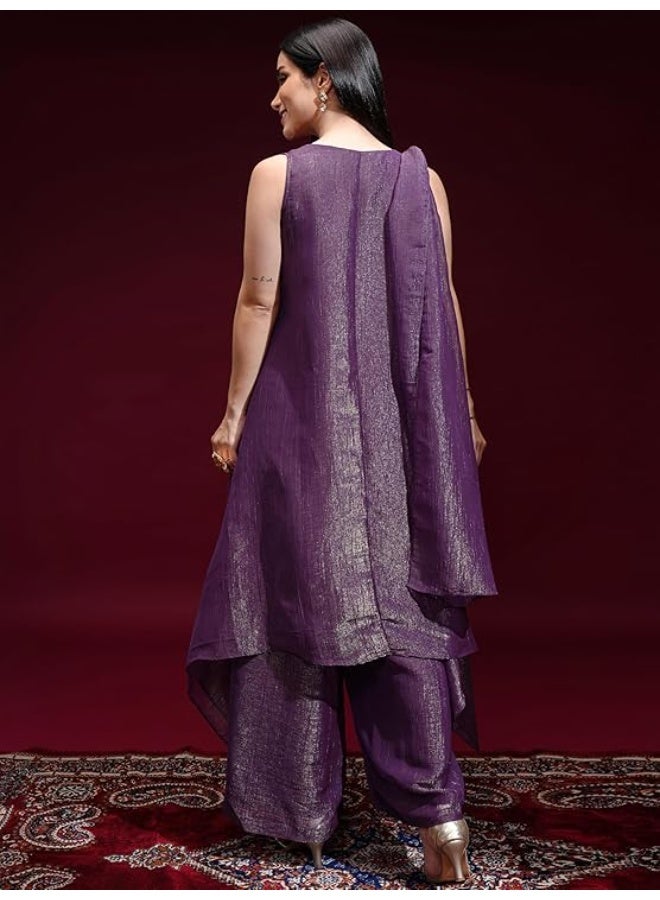 Vishudh Women Kurta Sets purple 100% Polyester (X) - Image 4